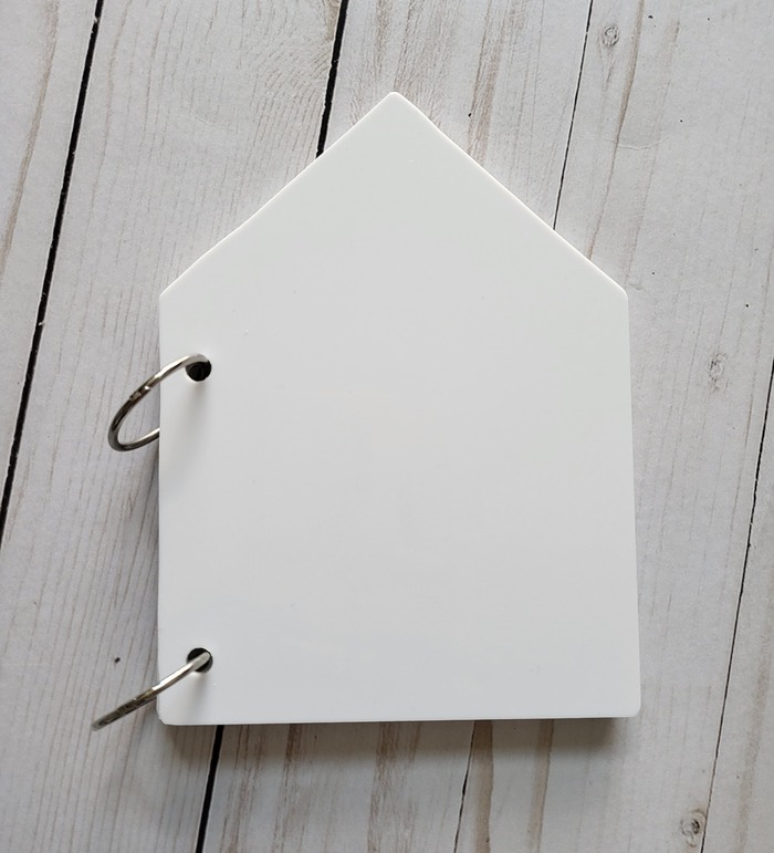 White Acrylic House Binder Rings Cardstock
