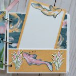 Ducks, white acrylic album 6x6, animals, pond, dragonflies, enjoy, scrapbooking, pink, green, yellow, blue