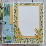 Ducks, white acrylic album 6x6, animals, pond, dragonflies, enjoy, scrapbooking, pink, green, yellow, blue