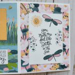 Ducks, white acrylic album 6x6, animals, pond, dragonflies, enjoy, scrapbooking, pink, green, yellow, blue