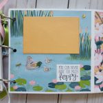 Ducks, white acrylic album 6x6, animals, pond, dragonflies, enjoy, scrapbooking, pink, green, yellow, blue