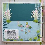 Ducks, white acrylic album 6x6, animals, pond, dragonflies, enjoy, scrapbooking, pink, green, yellow, blue