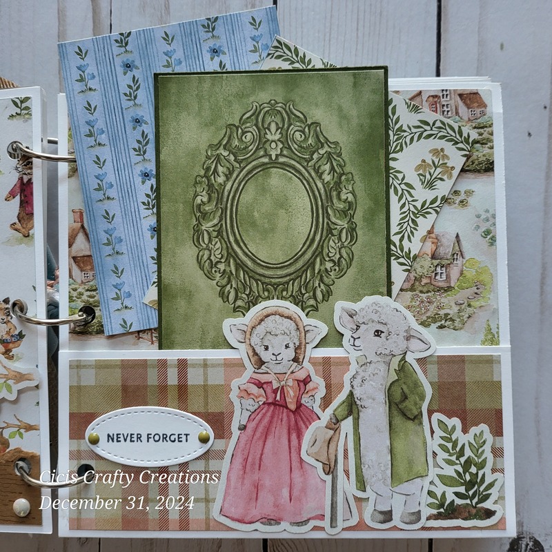 Storybook, nursery, baby, ducks, rabbits, squirrels, garden, pastel colors, frames, scrapbooking, acrylic albums, happy