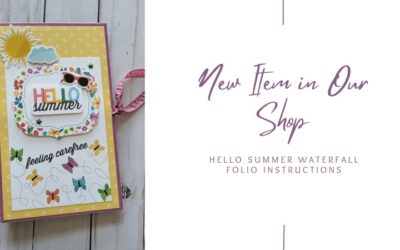 Hello Summer Waterfall Folio Album, flowers, butterflies, sunglasses, ice cream