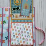 Hello Summer Waterfall Folio Album, scrapbook, fun, bright, sunglasses, sun, memory album butterflies, pin wheels